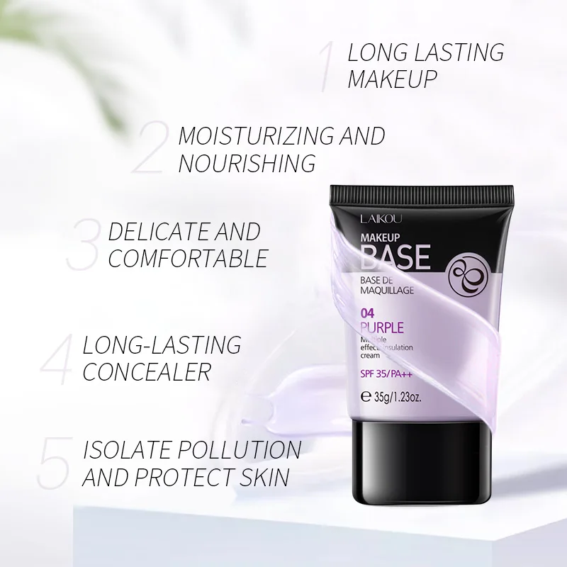 Laikou 4 Colors Face Makeup Base Concealer Liquid Foundation Whitening Primer Oil Control Soft BB Cream Waterproof Lasting | Красота и