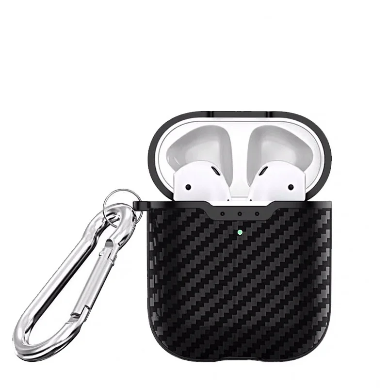 carbon fiber style earphone case for apple airpods 1 2 case business soft tpu full protective case for airpods 2 cover soft case free global shipping