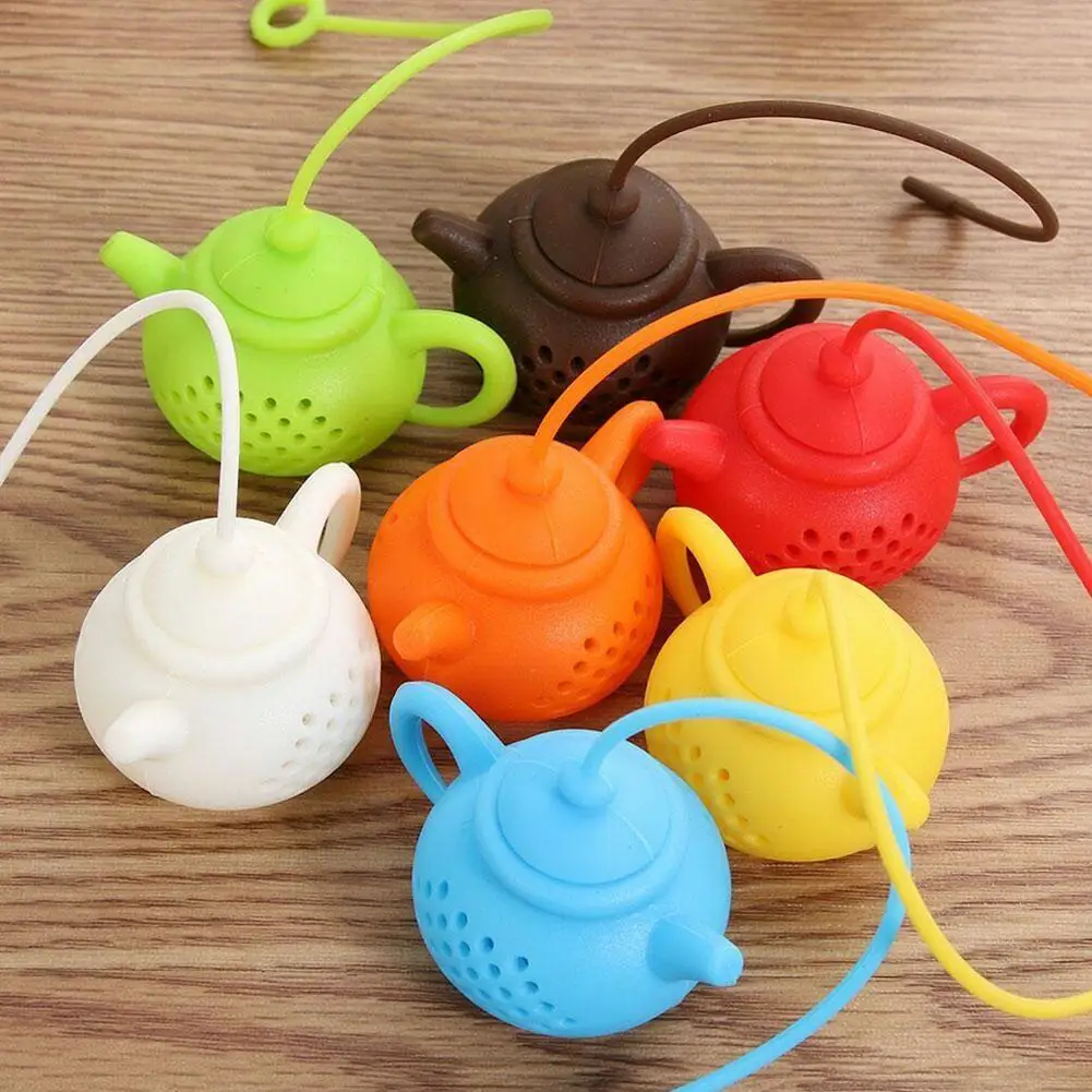 

1Pc Teapot-Shape Tea Infuser Herbal Strainer Silicone Bag Loose Kitchen Diffuser Teapot Filter Accessory Gadget Teaware Lea P2C1