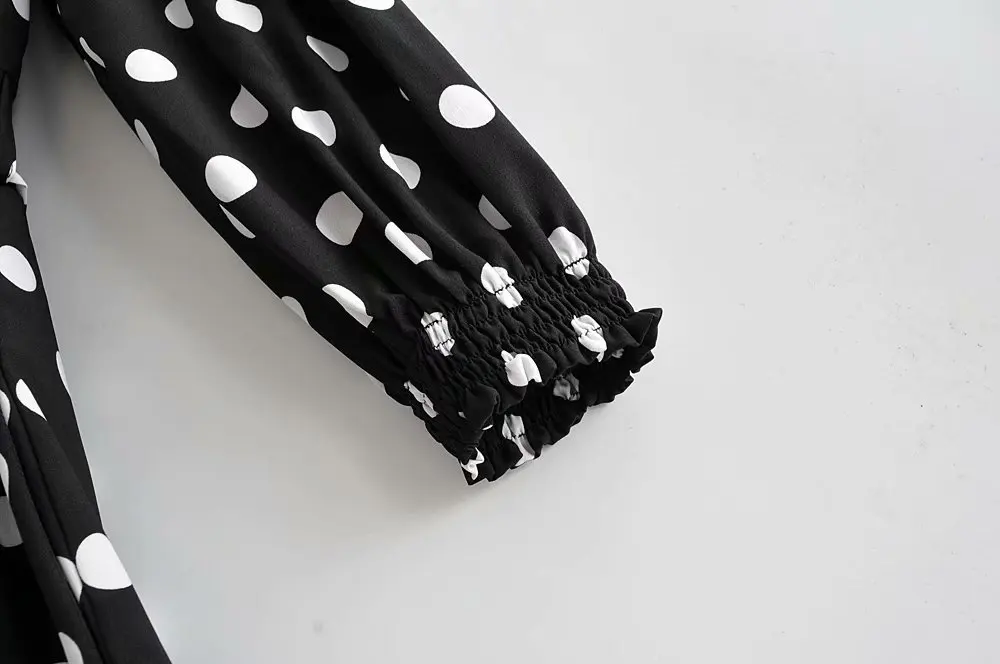Laipelar Весенние новые модные женские стильные офисные Элегантные повседневные Комбинезоны в горошек с v-образным вырезом и длинным рукавом Вечерние Комбинезоны