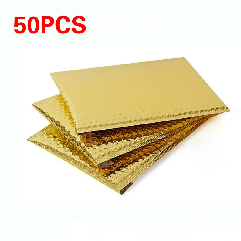Packaging Shipping Bubble Mailers gold paper Padded Envelopes Bag Mailing Envelope Gift Wrapping Storage 50pc 15*13cm |