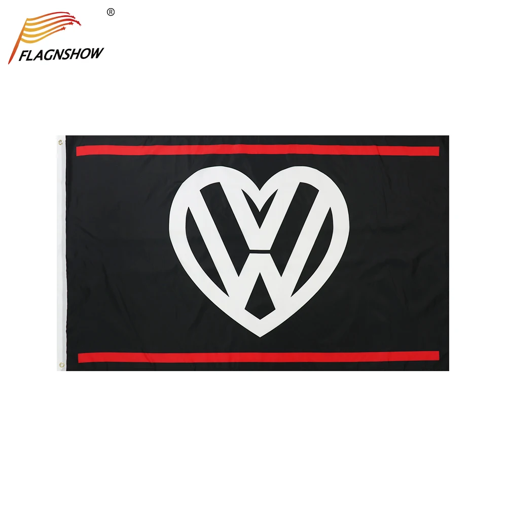 

3x5 Ft Spirit of Air Flag I Love My VW Black and Red Flags