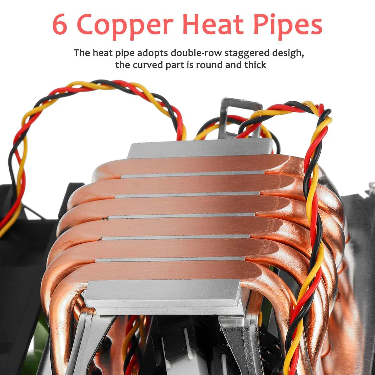 

Dual Tower CPU Cooler 6 Copper Heat Pipes 3Pin Cooling Fan PC Computer Heatsink Radiator For LGA 1150/1151/1155/1156/1366/775