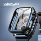 Чехол + стекло для Apple Watch 5 44 мм 40 мм iWatch 3D 9H бампер + защита экрана Apple watch series 6 4 3 38 мм 42 мм