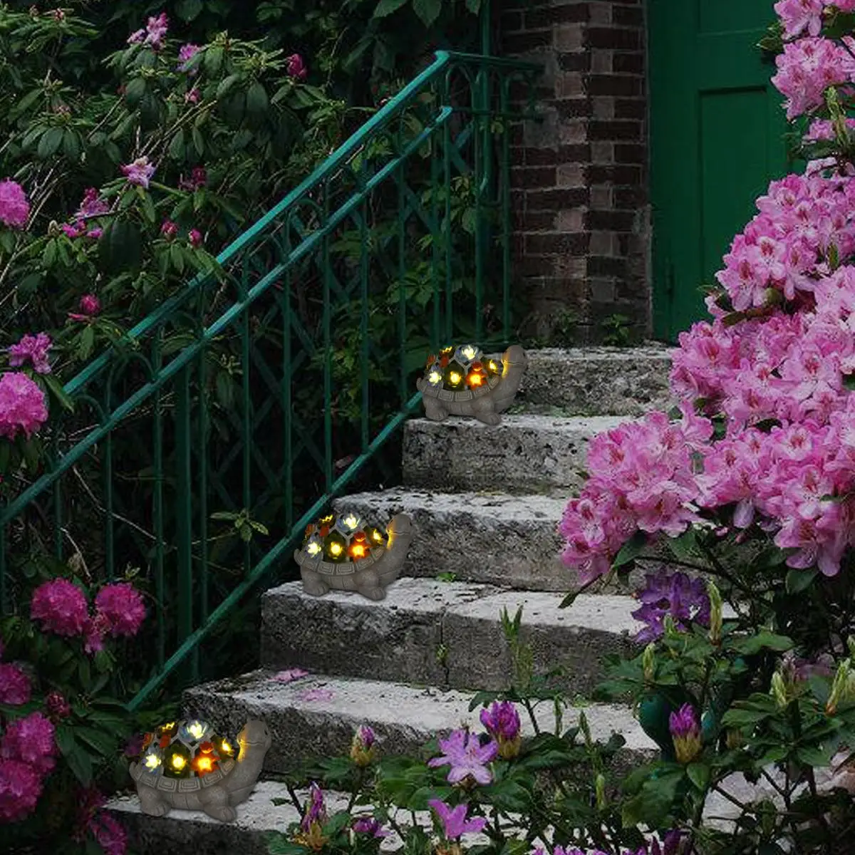 

Tortoise Statue Solar Garden Outdoor Tortoise Statue Decoration with Juicy LED Lights Jardin Yard Lawn Home Art Decoration