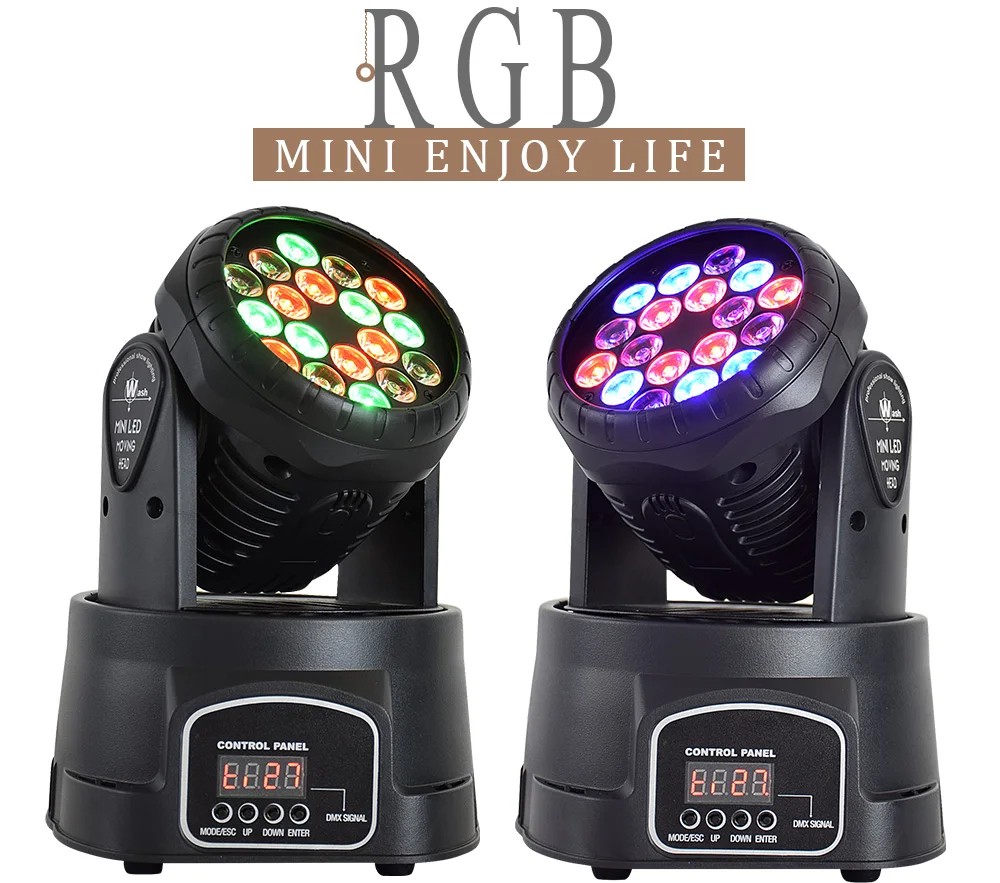 18x3 Вт RGB светодиодный мини-светильник, светодиодный светильник с подвижной головкой, точечный светильник, Dj, дискотека, клуб, вечерние, свадебные, сценический светильник, ing