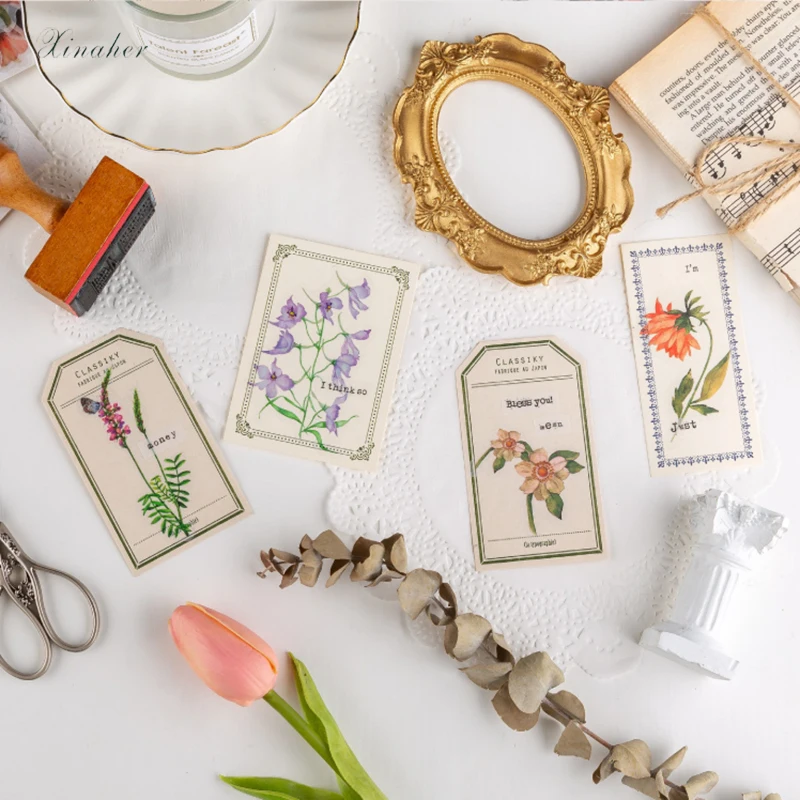 XINAHER 20pcs/bag Vintage Garden plants washi paper sticker decoration stickers DIY diary scrapbooking label | Дом и сад