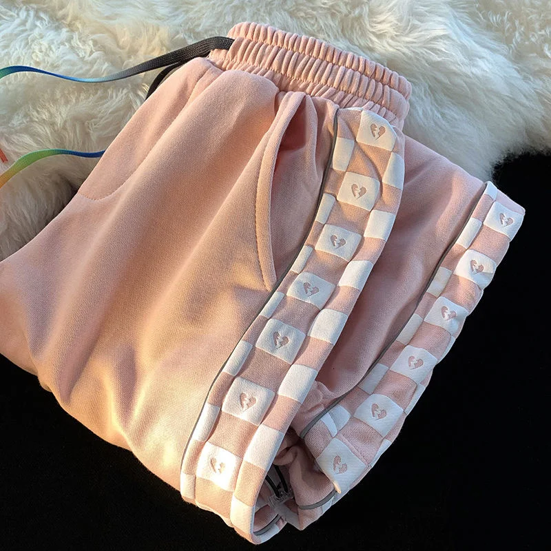 

PR Printed Plaid Panelled Casual Men's 2021 Autumn Fashion Casual Pants Men Streetwear Loose Oversize Korean Hip Hop Trousers