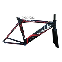 eurbike 700c 50 52 cm aluminum alloy fixed gear single speed bicycle frame with fork diy bike frameset