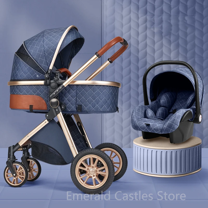 New 3 in 1 Baby Stroller High Landscape Carriage Light Newborn Pram Shock Proof Two Way 2 in 1 Kid Car Baby Comfort Cart 2023