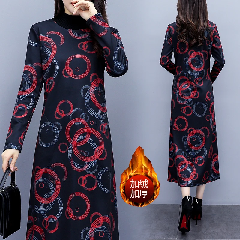 Осенне зимнее новое бархатное платье с подбивкой модные женские платья Новое