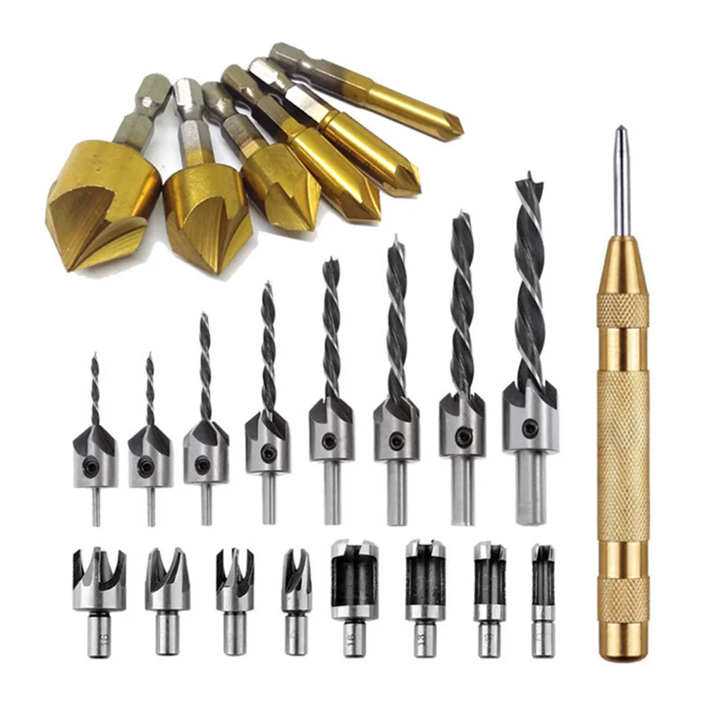 23 шт./компл. деревообрабатывающий фаска сверлильный инструмент зенкер сверла