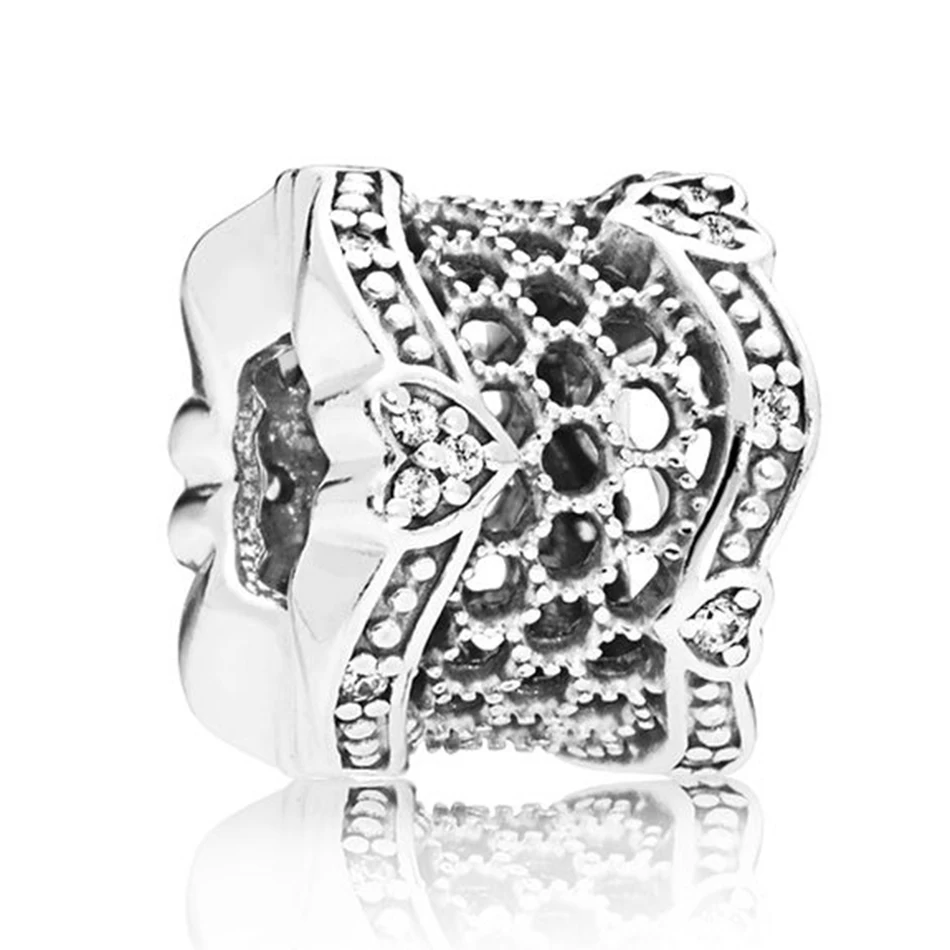 

Женский ажурный браслет и ожерелье из серебра 925 пробы с бусинами