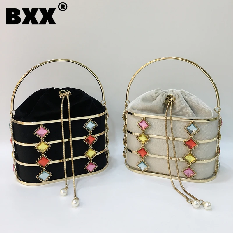 

[BXX] Женская Новая брендовая сумка с разноцветными драгоценными камнями, бархатные леопардовые сумки с принтом для дам, Элегантная модная су...