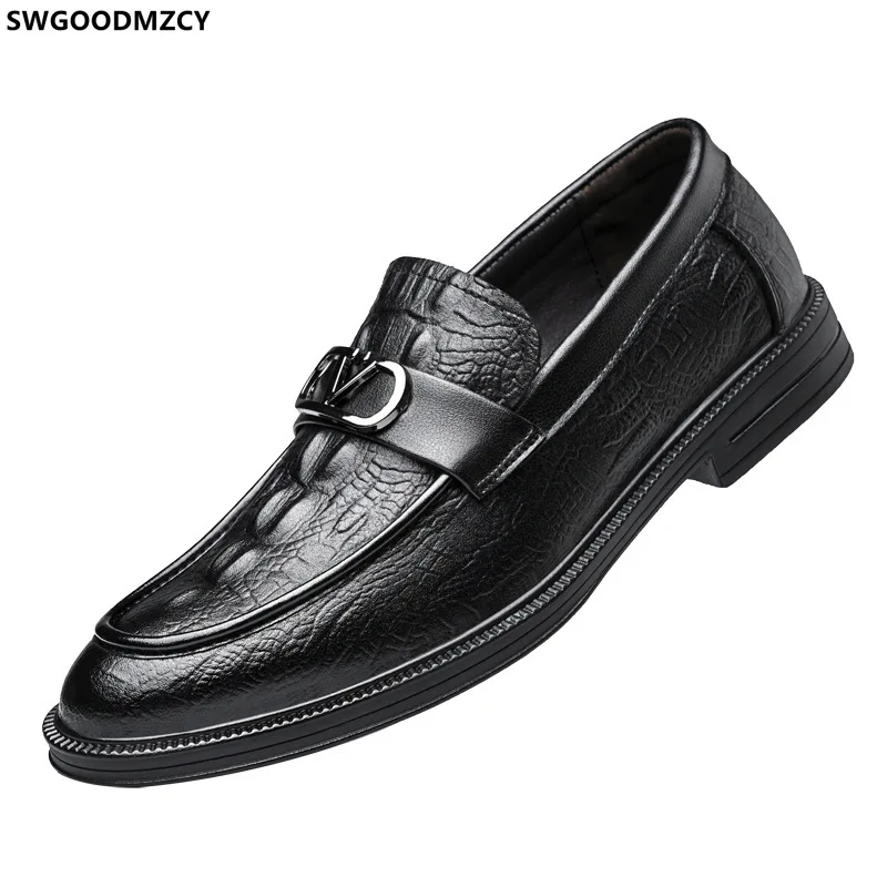 

Crocodile Shoes Loafers Men Leather Shoes Men Formal Italiano Slip on Shoes Men Wedding Dress Office 2023 Business Suit Coiffeur