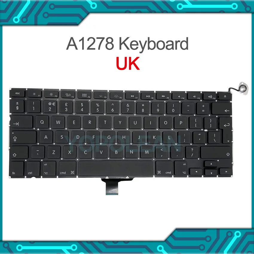 Новая английская сменная клавиатура для Macbook Pro 13 дюймов A1278 2009 2010 2011 2012 лет |