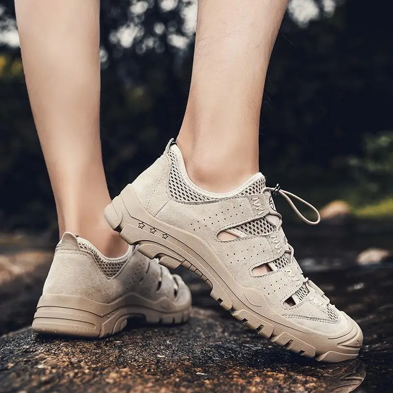 

Summer sandals men Style High Quality Beach leather Casual Male Sandals Breathable For Men Brand High Quality Comfortable Shoes