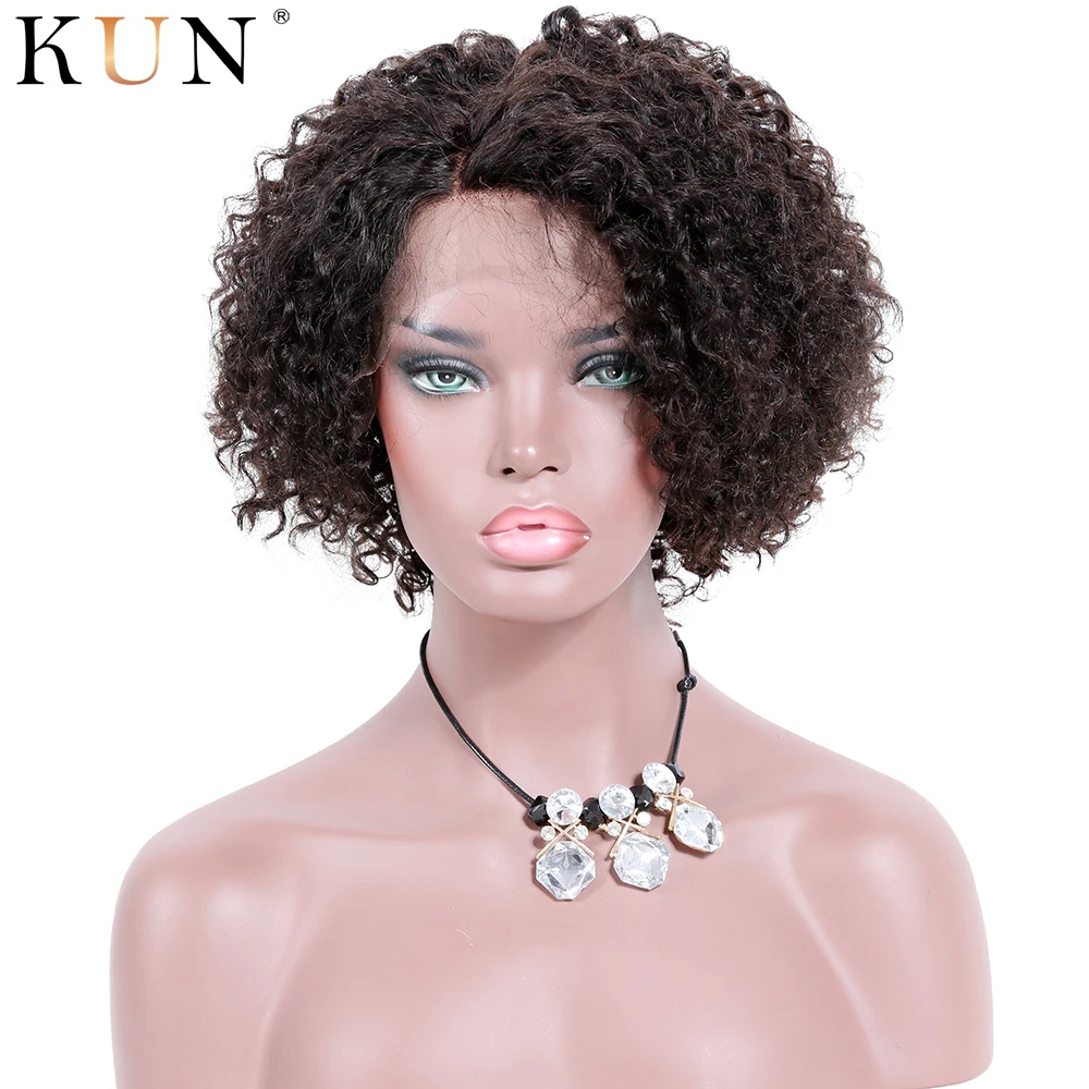Короткие человеческие волосы парики Кудрявые кудрявые 360 фронтальные 4 5 и 6