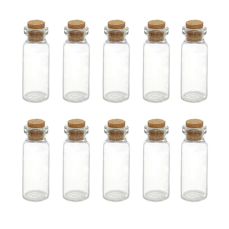 

10PCS 1x2.8cm Mini Glass Bottle Small Tiny Clear Cork Transparent Glass Jar Bottle Wishing Bottles Stopper Glass Cork Y9R8