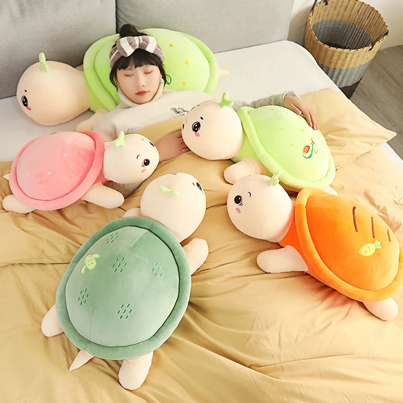 

New Huggable Fruits Turtle Plush Toys Soft Carrot Cactus Avocado Tortoise Stuffed Animal Dolls Pillow Cushion Kids Baby Gifts