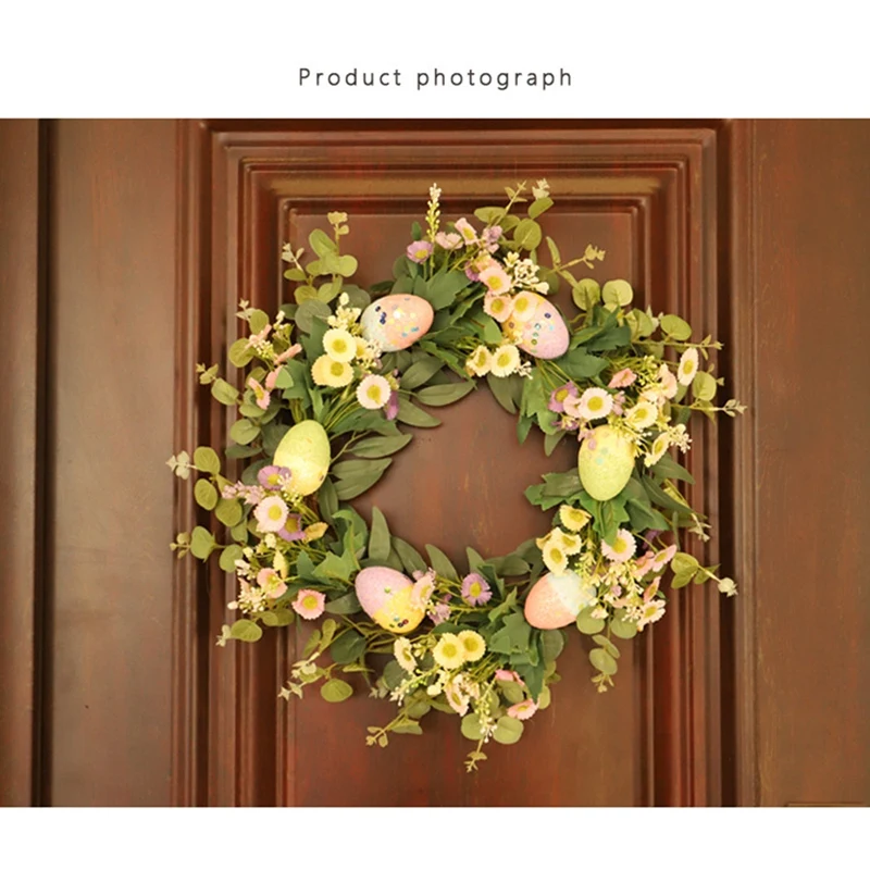 

Easter Simulation Egg Eucalyptus Wreath Artificial Flowers DIY Leaf Kid Gift Wedding Decor Birthday Supplie