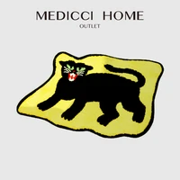 medicci home gg floor carpet black cat kilim handmade super soft fluffy area mat bedroom living room shaggy tufted rugs 60x90cm