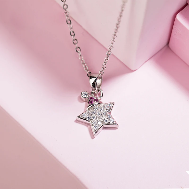 Цепочка женская из серебра 925 пробы с пятиконечной звездой|Подвески| |