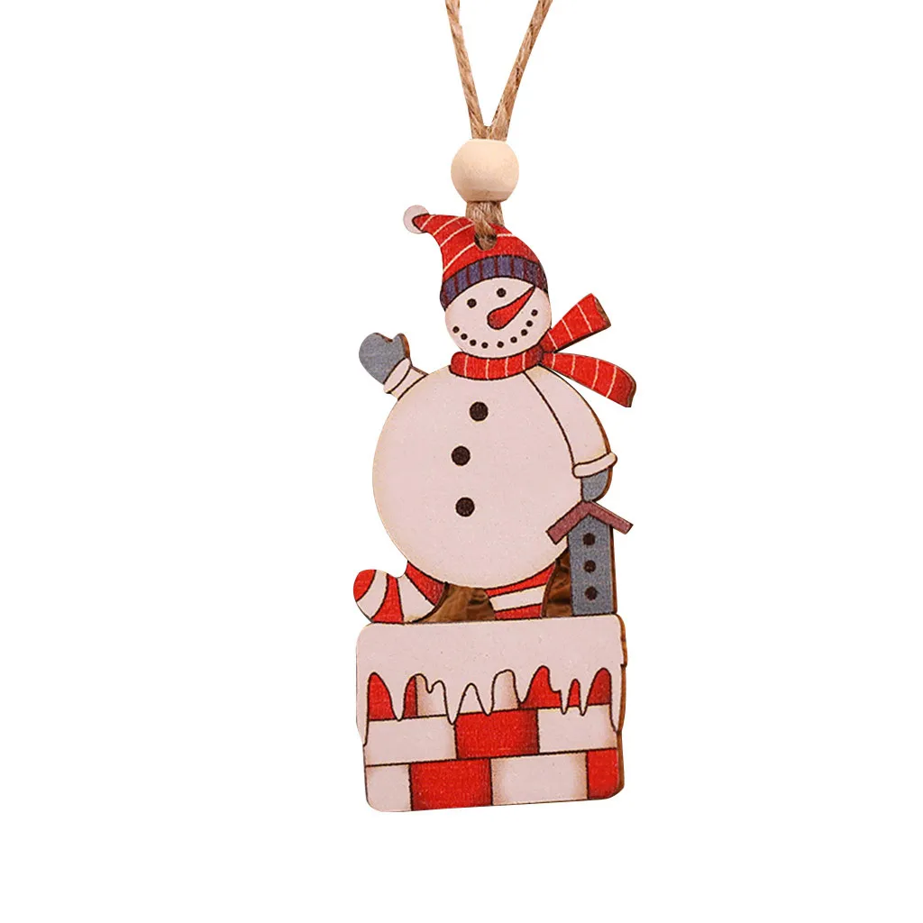 2 шт. деревянная подвесная Рождественская Фигурка Санта Снеговик Декор