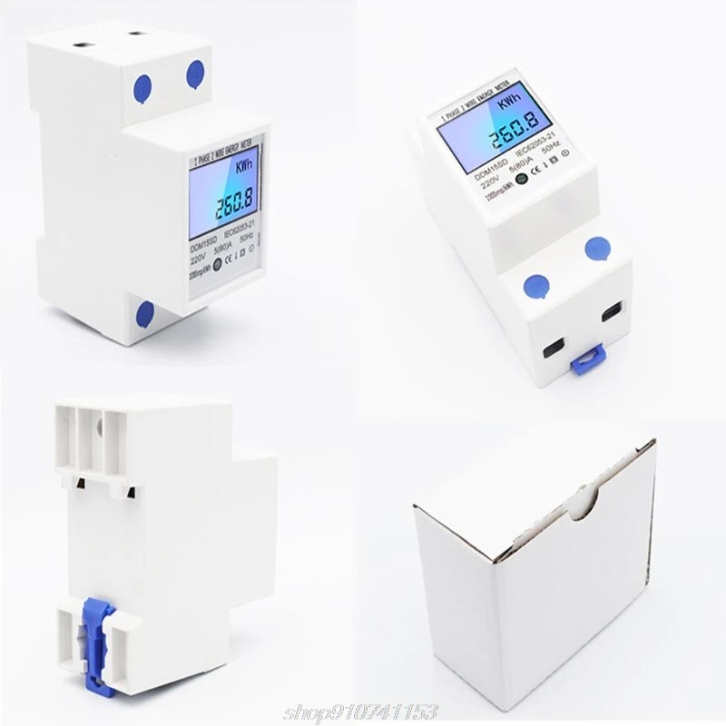 

Single Phase 2Wires Din Rail 5(80A) Energy Meter Electric Meter Monitor DDM15SD LCD Backlight NO-RESET-FUNCTION M04 21 Dropship