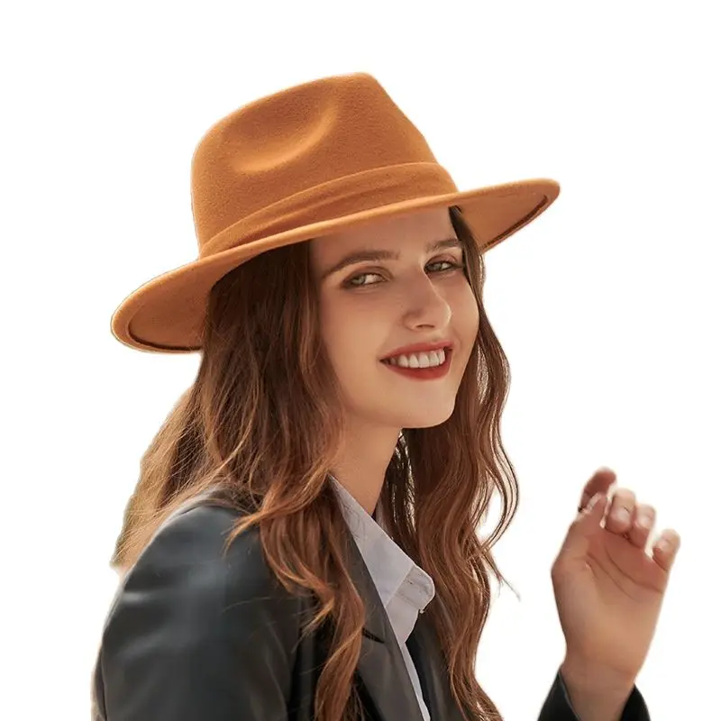 

Outer Jazz Hat European and American Style Wool Felt Hat Casual Panama Hat