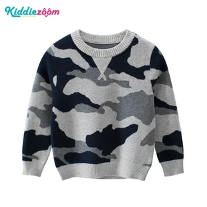 Детский свитер из хлопка с зеркальным камуфляжным рисунком и длинным рукавом, одежда для мальчиков на осень и зиму, одежда для мальчиков
