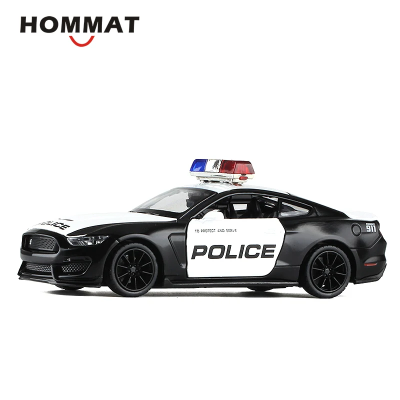 HOMMAT 1:32 Масштаб Ford Shelby Mustang GT350 полицейский 911 игрушечный автомобиль модели литые под давлением металлические модели автомобилей игрушки для детей
