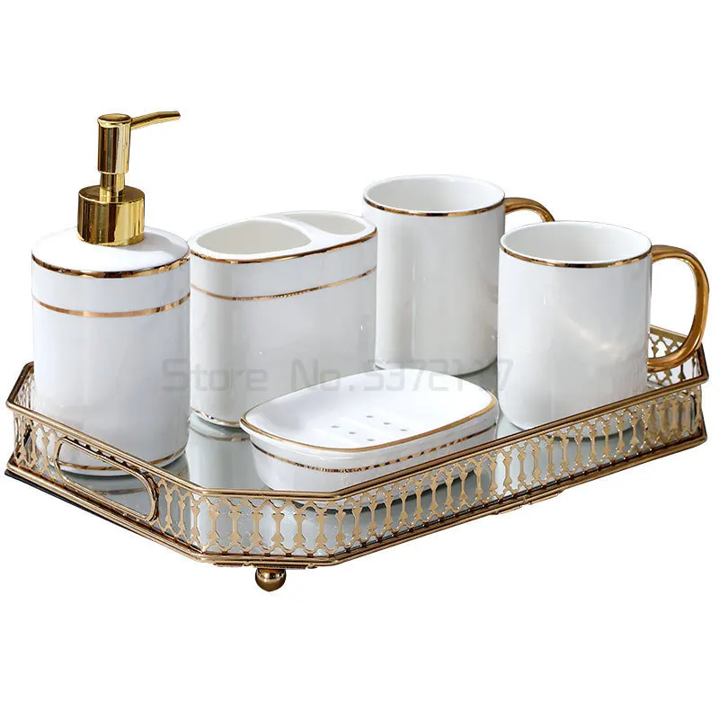 

Light luxury toiletry set, creative ceramic sanitary ware, Nordic sanitary products, household wedding dental mouthwash cup
