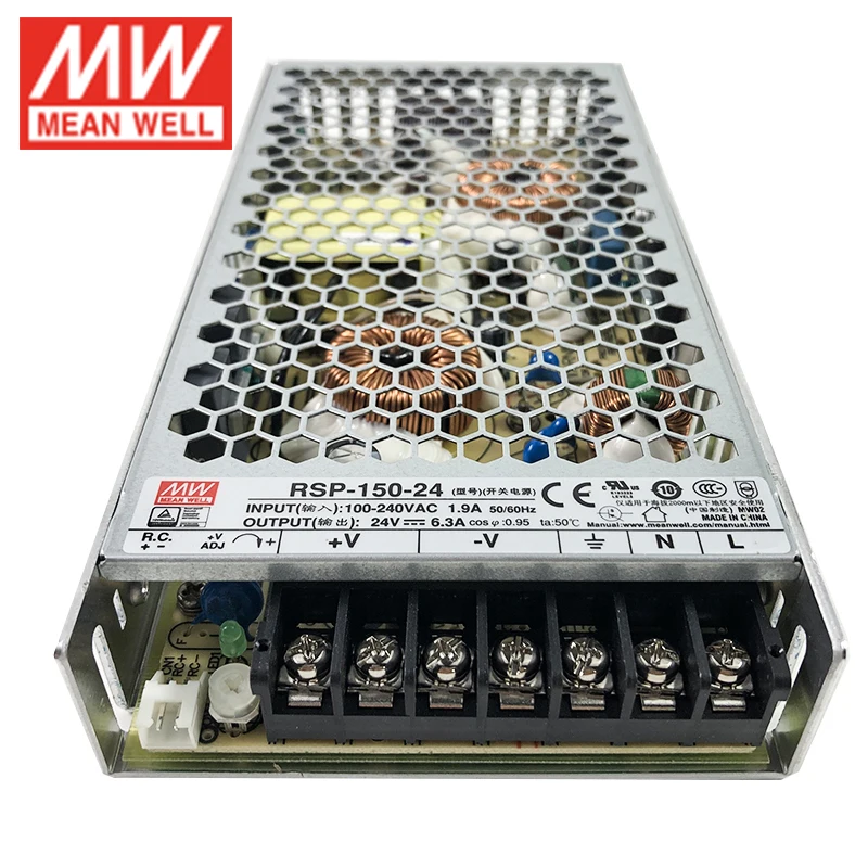 MEAN WELL RSP-150 Switching Power Supply 3.3V 5V 7.5V 12V 13.5V 15V 24V 27V 48V 150W pfc Meanwell Transformer replace SP/NES-150 |