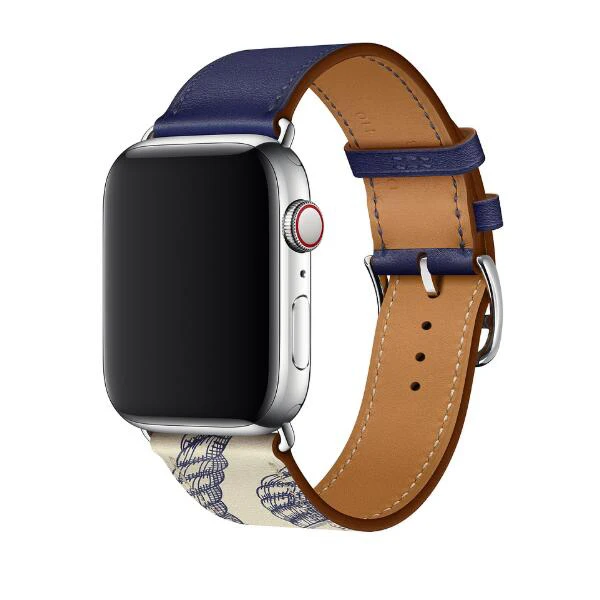 Encre Beton Высококачественная кожаная Петля для iwatch ремешок для Apple Watch 5 4 3 2 1 ремешок 38 мм 42 мм 40 мм 44 мм - Цвет ремешка: Encre Beton