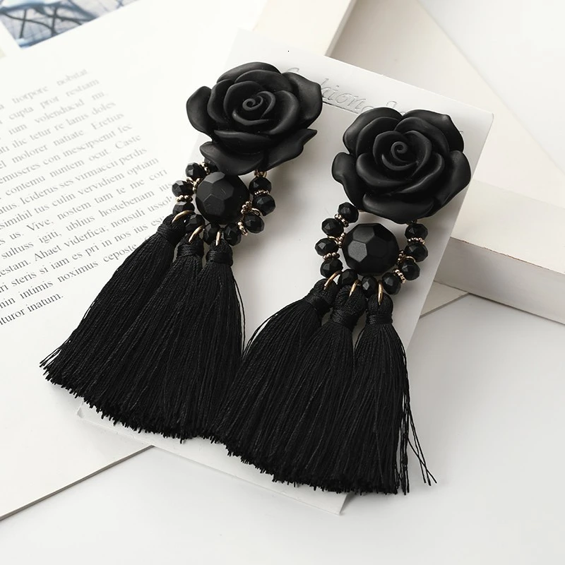 Женские Висячие серьги JOUVAL высококачественные с кисточками модные цветком