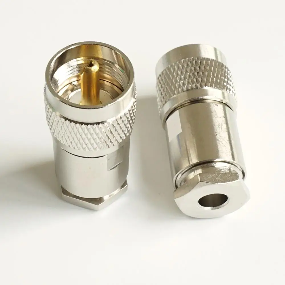 Разъем PL259 PL 259 SO239 SO 239 UHF мужской зажим Пайка для RG 8X RG8X RG59 LMR240 Кабель Латунь RF