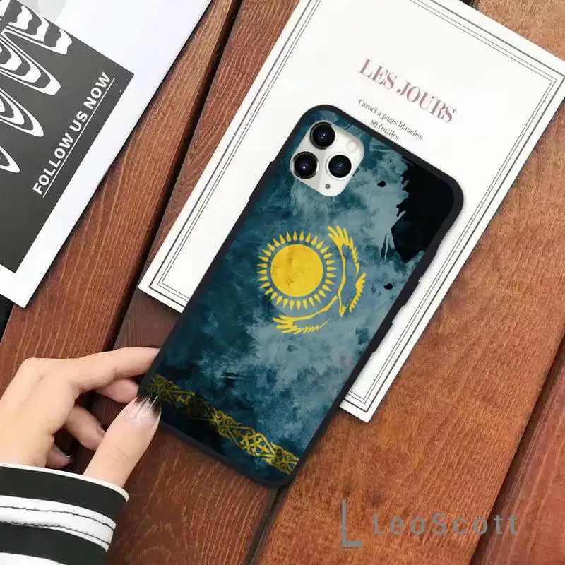 

Kazakhstan flag Phone Case for iPhone 11 12 pro XS MAX 8 7 6 6S Plus X 5S SE 2020 XR Soft silicone