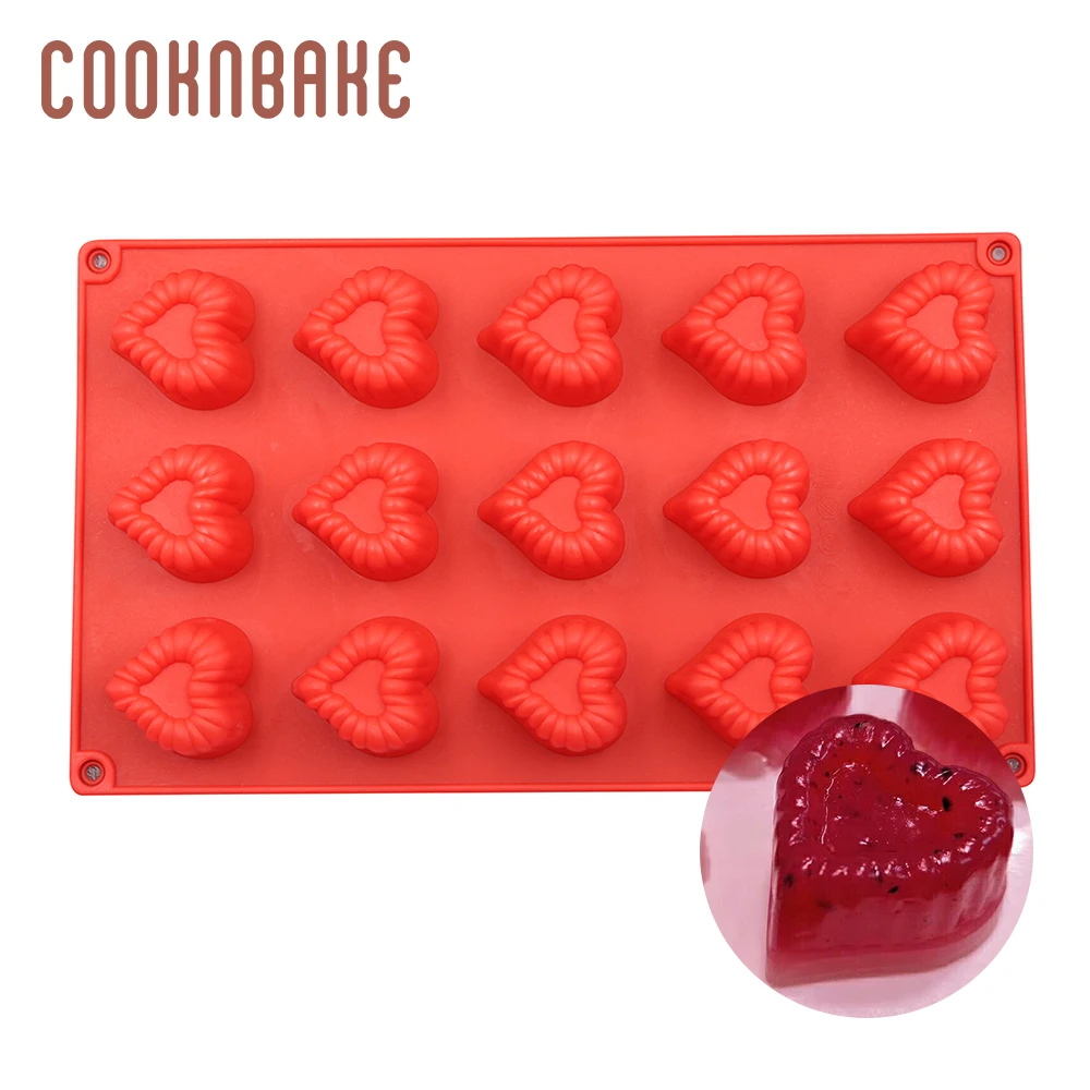 COOKNBAKE силиконовая форма-сердце для мыла, конфет, шоколада, сердца, торта, декоративная форма, силиконовая желе, печенье, кондитерские изделия, инструмент для выпечки - Цвет: CDSM-314