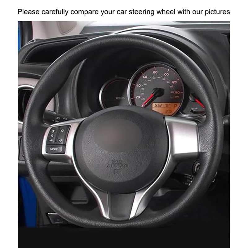Hand stitched Black Genuine Calfskin Leather Steering Wheel Cover for Toyota Yaris 2012 2013 2014 2015 2016 2017 2018 | Автомобили и