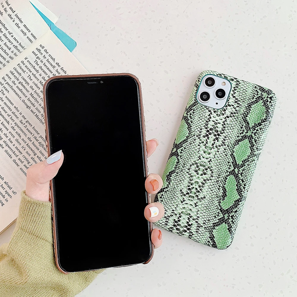 

Luxury Brand Snake Skin PU Leather Crocodile Texture Phone Case For iPhone 12 11 Pro Max Mini XR XS MAX 8 X 7 SE With Box Cover