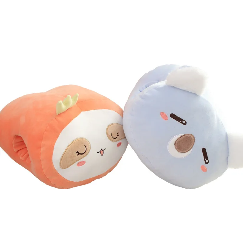 Мягкая хлопковая теплая плюшевая подушка с изображением животных игрушки для