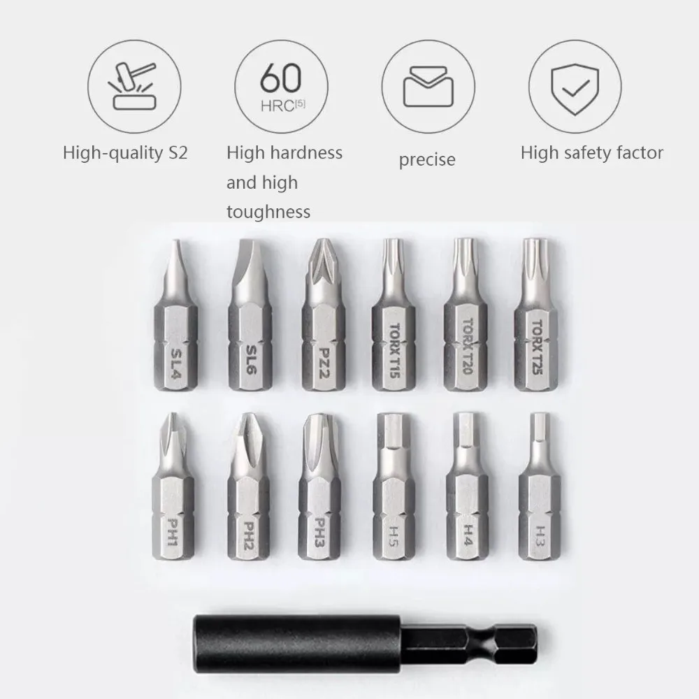 Xiaomi беспроводная аккумуляторная отвертка 3 6 V 2000mAh Li Ion 5N. m электрическая с 12 шт. S2