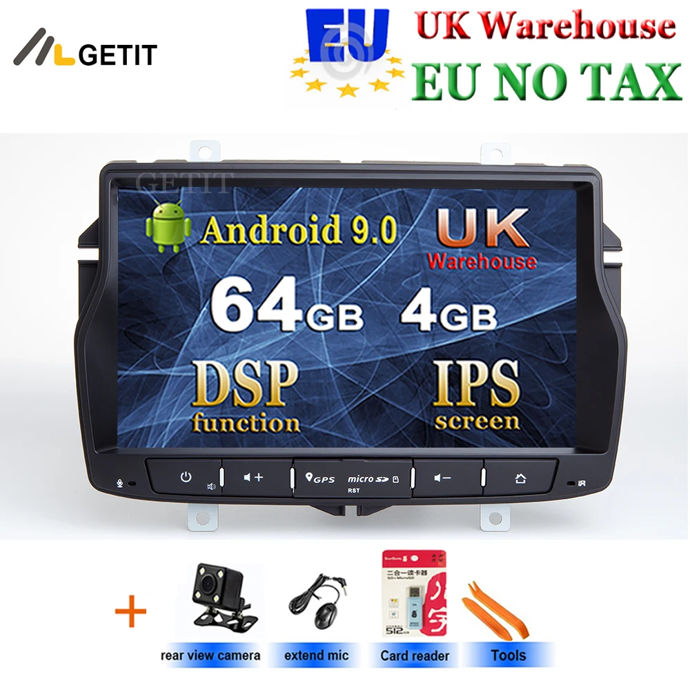 Автомагнитола с IPS экраном Android 9 0 DVD GPS радио Wi Fi BT 4G RAM|Автомагнитолы| |