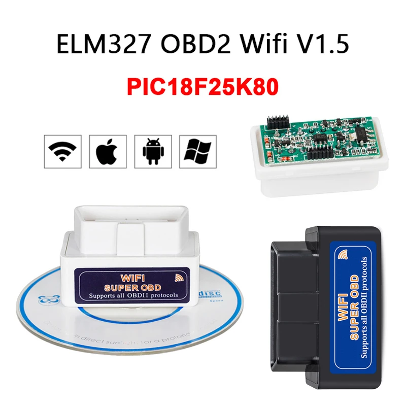 ELM327 WIFI V1.5 PIC18F25K80 считыватель кодов автомобиля диагностический инструмент для