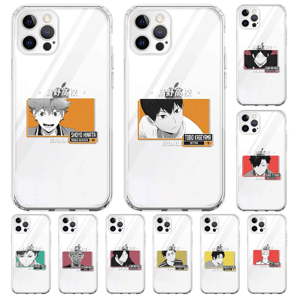 

Transparent Case For iPhone 11 13 12 Pro XR 7 8 X 6 6S Plus XS Max 5 5s SE Clear Soft Cell Phone Cover Haikyuu Volleball Anime