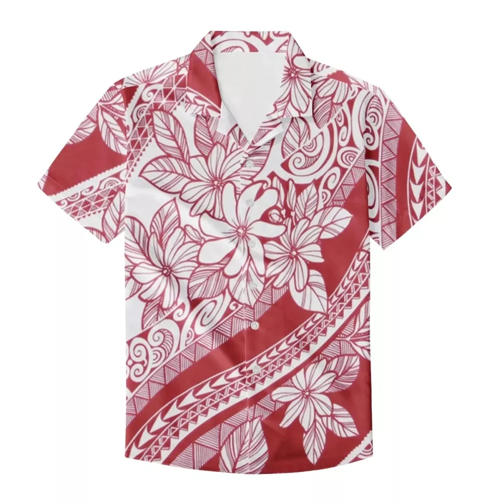 

Оптовая продажа, мужская рубашка HYCOOL с коротким рукавом, стрейчевая мужская пляжная рубашка с кубинским воротником и Полинезийским цветочн...