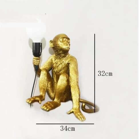 monkey table lamp Современная черная лампа в форме обезьяны смолы пеньковая веревка Seletti лампа в форме обезьяны Белая Гостиная обезьяна огни в подвесные светильники подвесной светильник E27 - Цвет корпуса: monkey table lamp