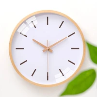 japanese solid wood clock simple wooden nordic round mute quartz clock simple modern light luxury creative wall clock