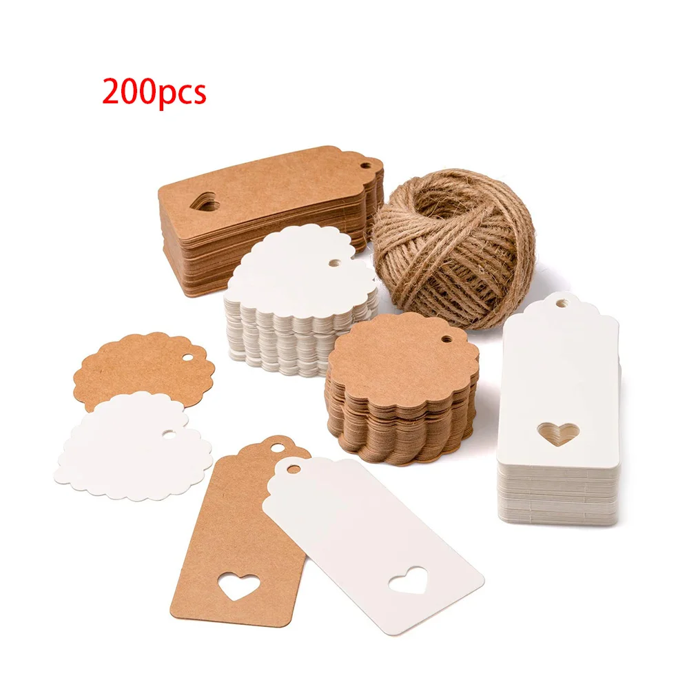 

200pcs Hot Selling Kraft Paper Label Christmas Gift Decoration White/Jewelry Label Gift/Wedding Products/Kindergarten Children